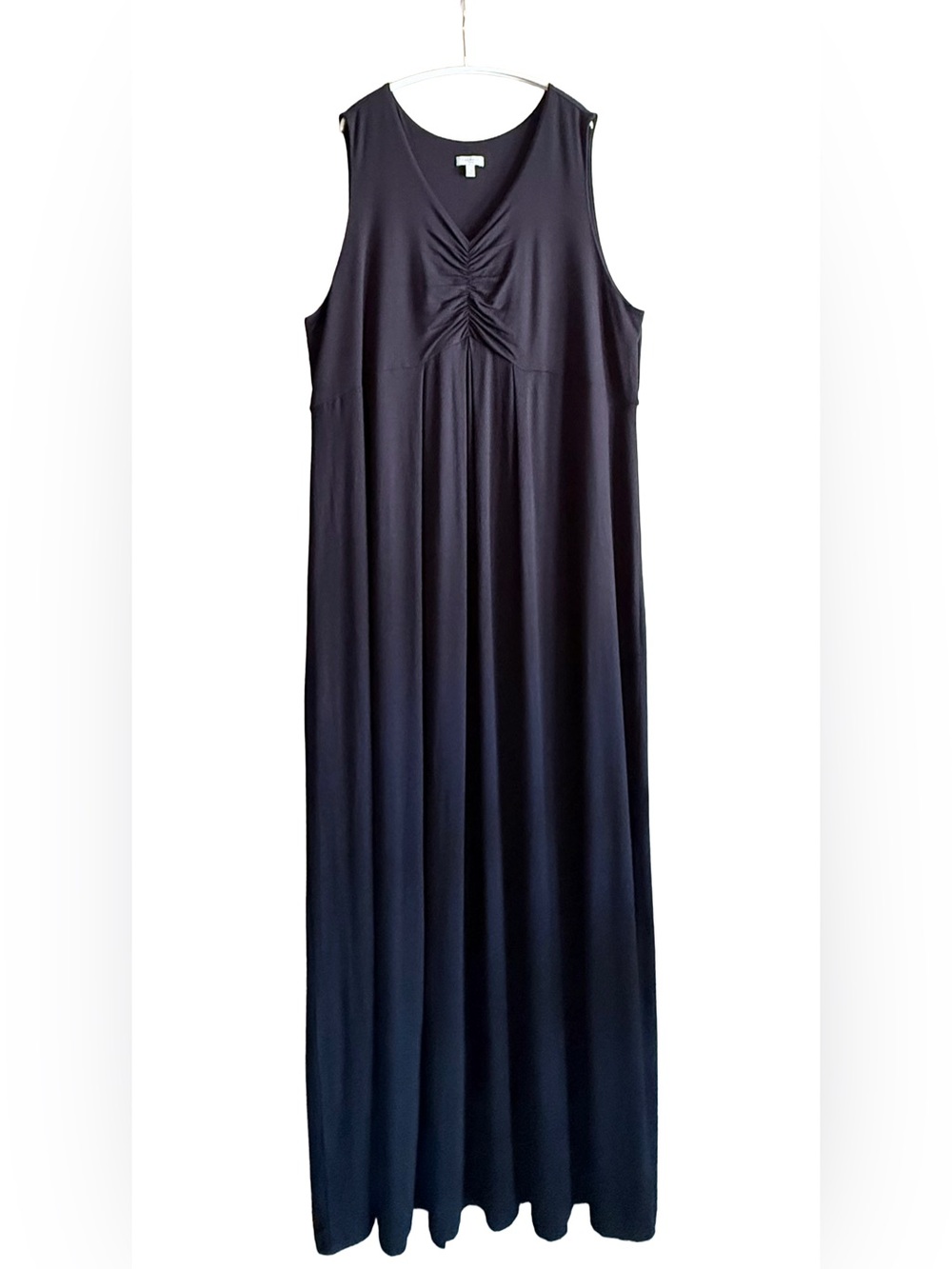 Talbots Maxi Dress Black V-Neck Sleeveless Stretch Jersey Women’s 2X